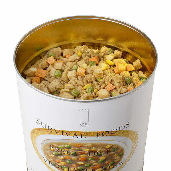 非常食 サバイバルフーズ 野菜シチューミートレス（大缶1号缶＝約344g） 約10食相当 シチュー 25年保存 セイエンタプライズ