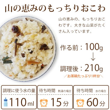 非常食 ご飯 5年保存 尾西の山菜おこわ 100g アルファ米スタンドパック [M便 1/4]