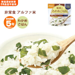 非常食 ご飯 5年保存 尾西のわかめごはん 100g アルファ米スタンドパック （わかめご飯）[M便 1/4]