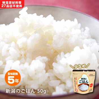 食べきりサイズ アルファ米 新潟のごはん50g スプーン付【賞味期限2029年9月迄】[M便 1/5]