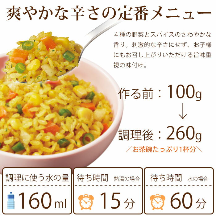 非常食 ご飯 5年保存 尾西のドライカレー 100g アルファ米スタンドパック（非常食 尾西食品 防災グッズ アルファ化米） [M便 1/4]