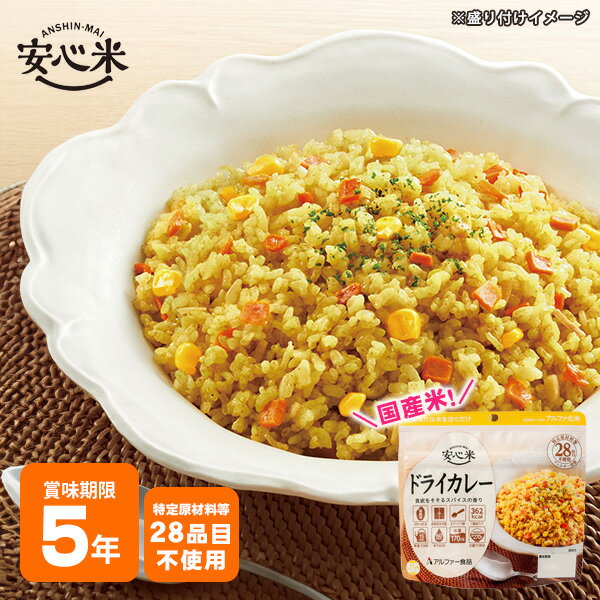 非常食 アルファ米 安心米 ドライカレー 100g アルファー食品 