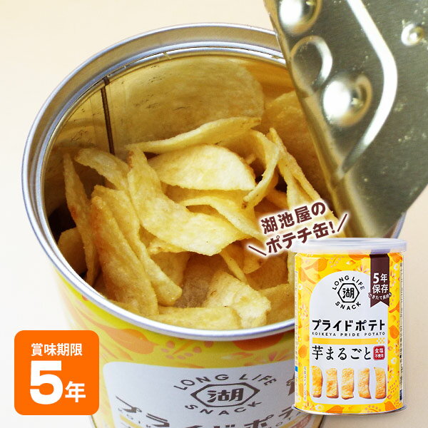 非常食 5年保存 湖池屋プライドポテト ひとくちカット 芋まるごと 食塩不使用 43g 缶入り ポテトチップス KOIKEYA LONG LIFE SNACK