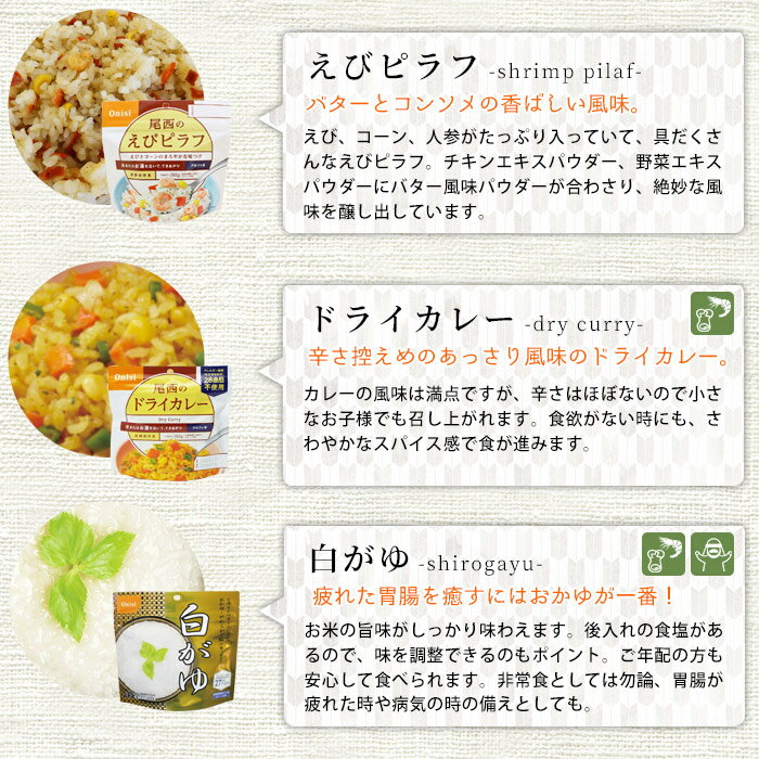 非常食セットご飯5年保存尾西食品のアルファ米12種コンプリートBOX(防災セットご飯)