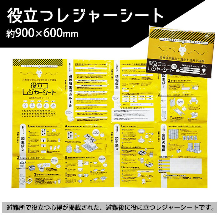 役立つレジャーシート 約900×600mm 避難所心得シート 災害備蓄[M便 1/3] bousaikan-10008996 あんしんの殿堂防災館 サンプル画像2