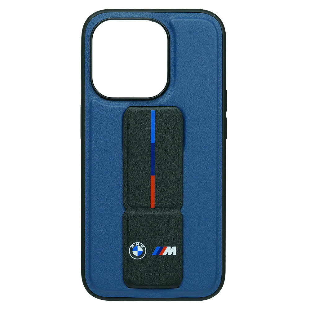 樂天商城 - BMW iPhone 15Pro PUレザー バックカバー スタンド付 ネイビー BMHCP15LGSPBIV
