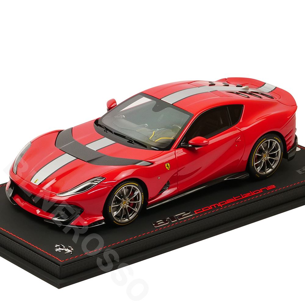 BBR MODELS　1/18スケール フェラーリ 812 コンペティツォーネ 2021 ロッソコルサ /レーシング シルバー ニュルブルグリンク ストライプ （ケース付） P18207B1V