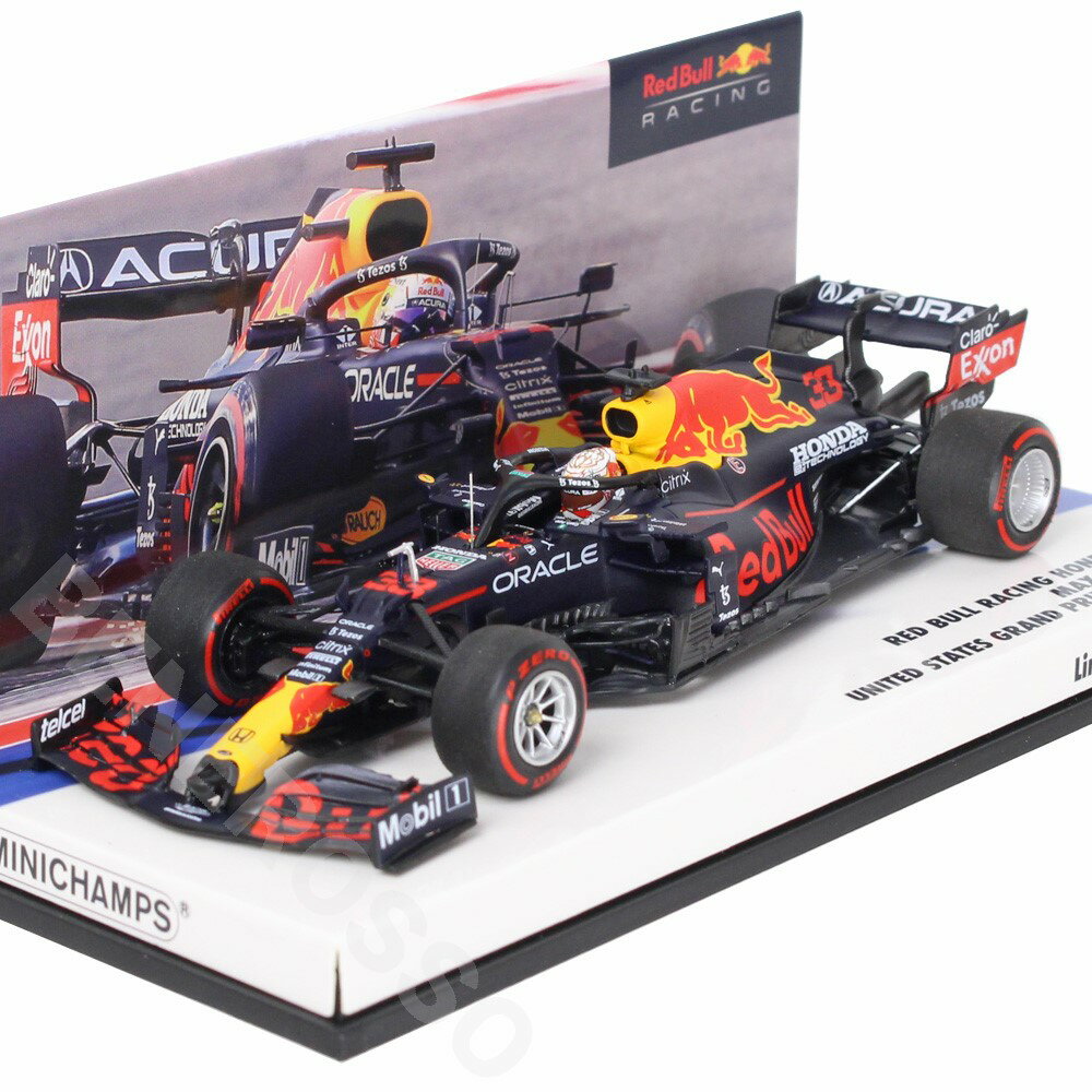 MINICHAMPS 1/43スケール レッドブル レーシング ホンダ RB16B 2021年 アメリカGP優勝 M.フェルスタッペン ユーロスポーツ別注 RBR-ES-2211