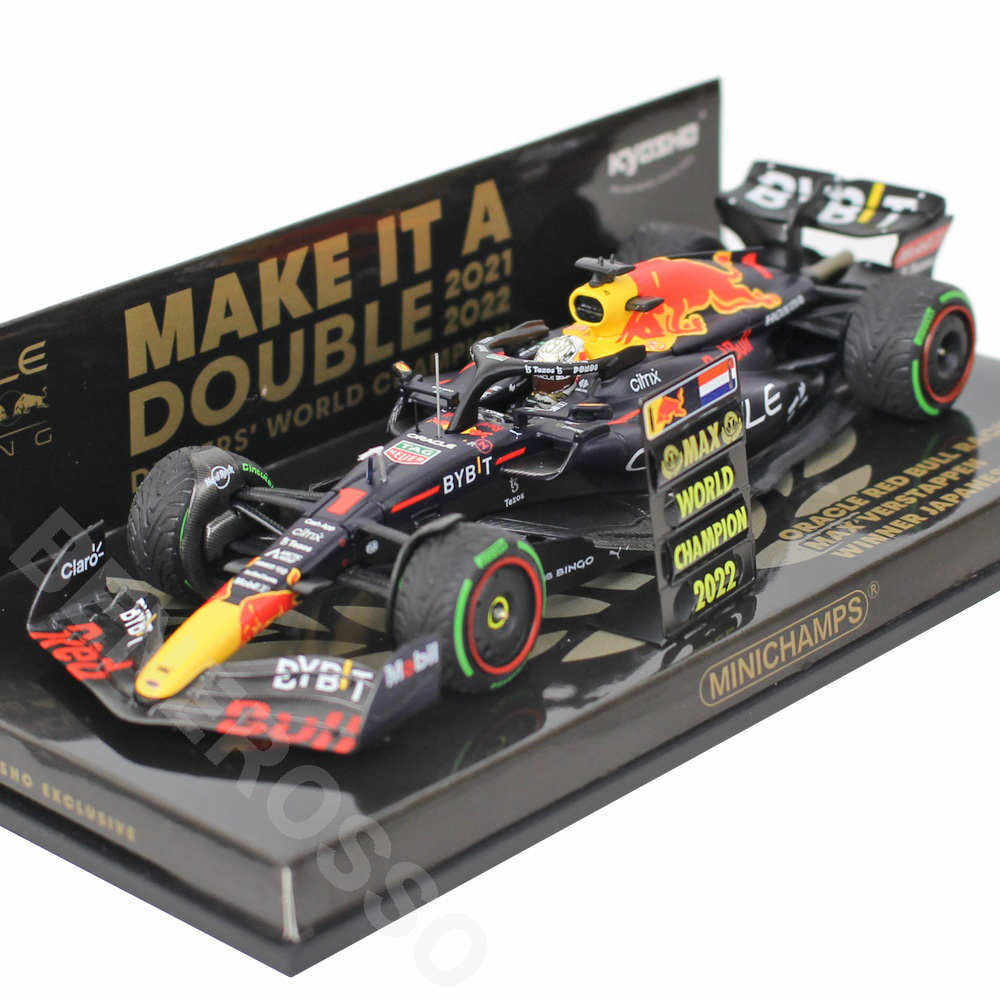 MINICHAMPS 1/43スケール オラクル レッドブル レーシング RB18 M.フェルスタッペン 日本GP 2022 ウィナー ピットボード付き 京商限定 413223801 レッドブルF1ミニカー