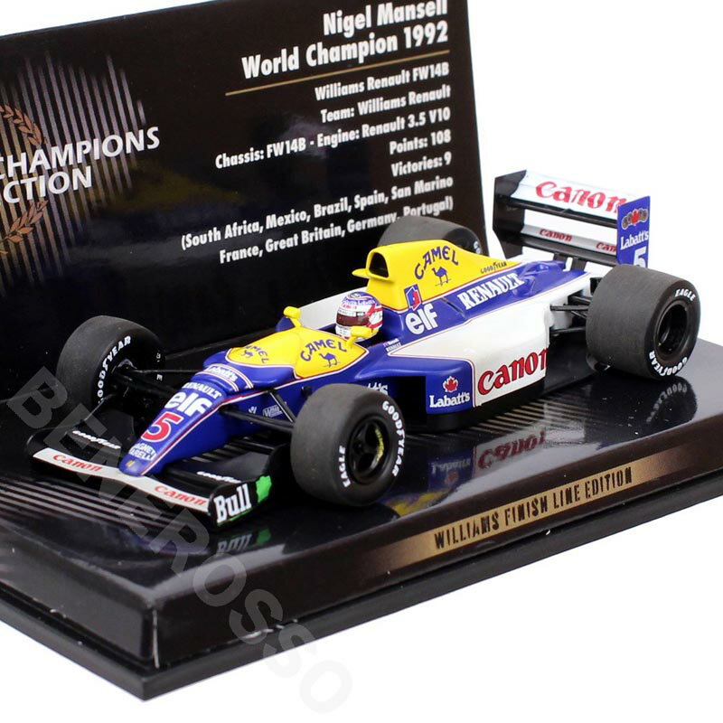 MINICHAMPS 1/43スケール ウィリアムズ ルノー FW14B N.マンセル 1992 ワールドチャンピオン ウェザリング仕様 【デカール加工】 436926605