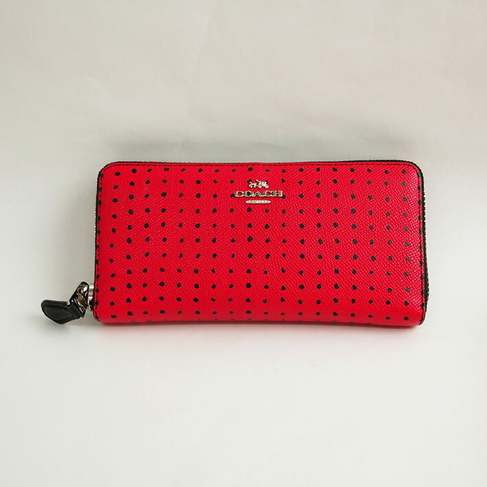 COACHコーチアコーディオンジップウォレットプリンテッドクロスグレイン財布52777【中古】