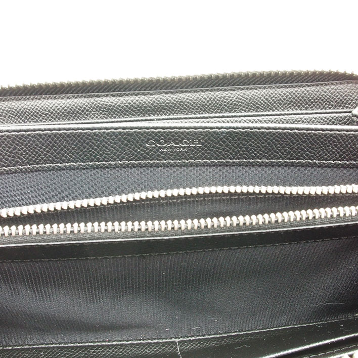 COACHコーチアコーディオンジップウォレットプリンテッドクロスグレイン財布52777【中古】