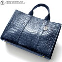 トートバッグ CROCODILE クロコダイル 濃紺 ダークネイビー 鰐革 ワニ革 B5サイズ対応 メンズ レディース 日本製 MADE IN JAPAN 国産 本皮 エキゾチックレザー 本革 バック かばん カバン 鞄 JRA認定品 送料無料 TC-223-NV(4)