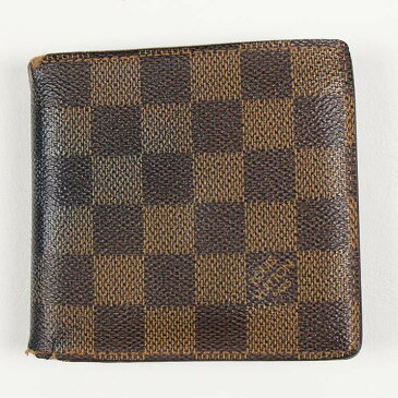 ルイ・ヴィトン ヴィトン 財布 【メンズ 中古】 ダミエ 二つ折り財布 damier ポルトフォイユ・マルコ N61675 小銭入れあり Louis Vuitton 【あす楽 送料無料 母の日 早割 花以外】