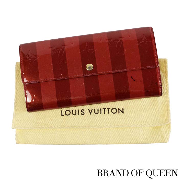 Louis Vuitton 長財布 ルイヴィトン 【中古】 モノグラム ヴェルニ ポムダムール・レイユール 長財布 新型カード10枚型 ポルトフォイユ・サラ M91716 ピンク 【あす楽 送料無料 楽天倉庫出荷 楽ギフ_包装 無料 ラッピング】