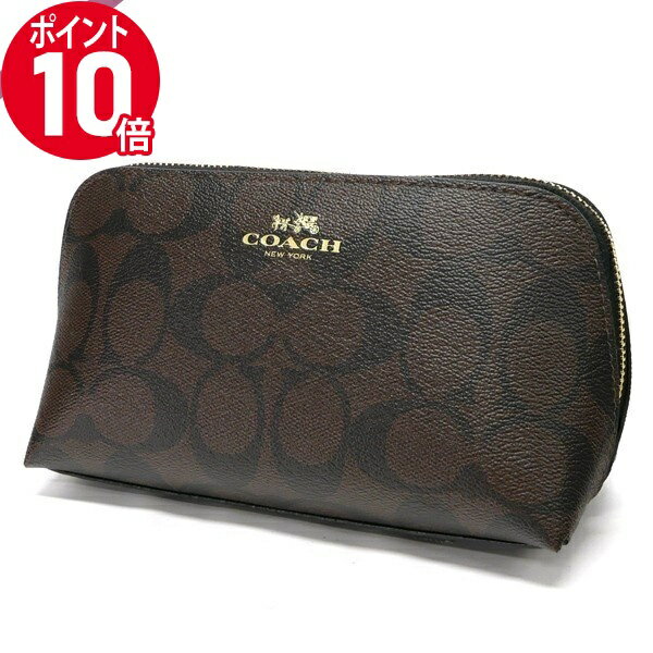 コーチ（COACH) 《ポイント10倍_10日23:59迄》コーチ ポーチ COACH シグネチャー コスメポーチ ブラウン F53385 IMAA8 | ブランド