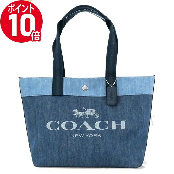 コーチ トートバッグ レディース 《ポイント10倍_15日23:59迄》コーチ トートバッグ COACH レディース ロゴ デニムトート ブルー×ライトブルー 91131 SV/DE | ブランド