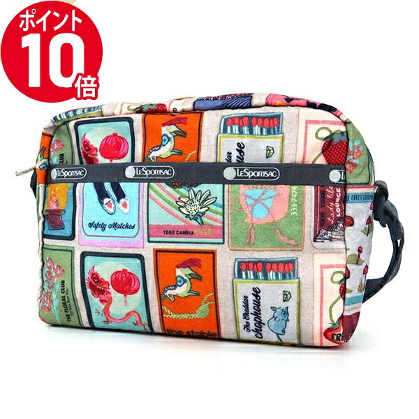 ショルダーバッグ 《ポイント10倍_15日23:59迄》レスポートサック ショルダーバッグ LeSportsac MINI CROSSBODY ポスター柄 ピンクベージュ系マルチカラー 2434 F409 | ブランド