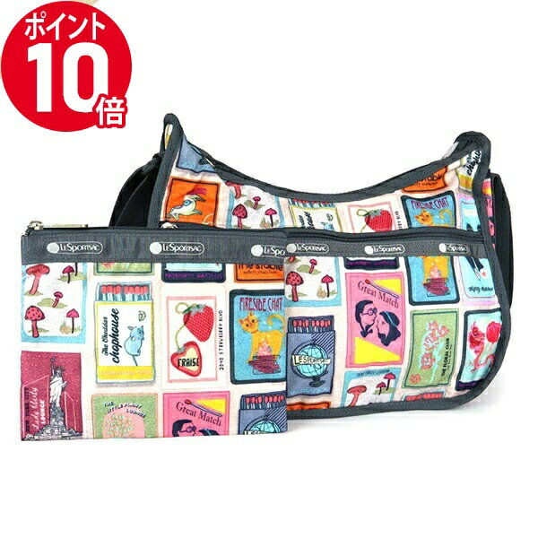 ショルダーバッグ 《ポイント10倍_20日23:59迄》レスポートサック ショルダーバッグ レディース LeSportsac CLASSIC HOBO クラシックホーボー ポスター柄 マルチカラー 7520 F409 | ブランド