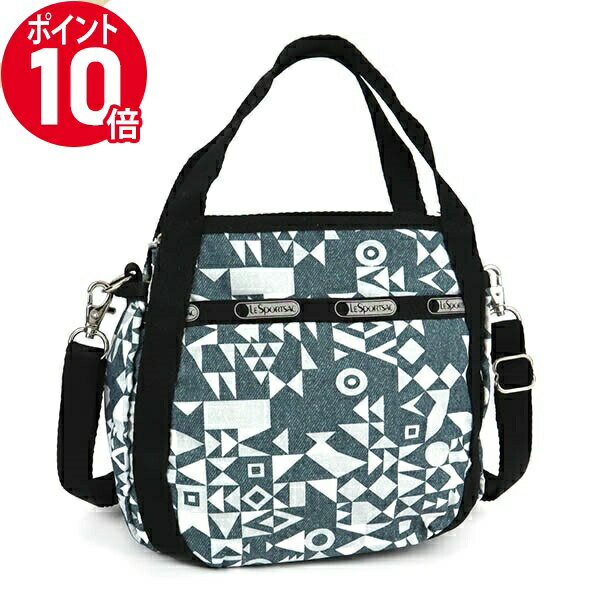 《ポイント10倍_20日23:59迄》レスポートサック ショルダーバッグ レディース LeSportsac SMALL JENNI 2way ミニトートバッグ 幾何学模様 グレー系 8056 D733 ブランド