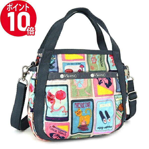 《P10倍_11日01:59まで》レスポートサック ショルダーバッグ レディース LeSportsac SMALL JENNI 2way ミニトートバッグ ポスター柄 マルチカラー 8056 F409 | ブランド