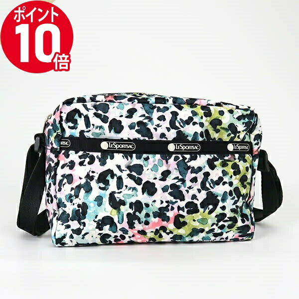 《ポイント10倍_20日23:59迄》レスポートサック ショルダーバッグ LeSportsac MINI CROSSBODY レディース ドット風柄 ホワイト系マルチカラー×ブラック 2434 E446 ブランド