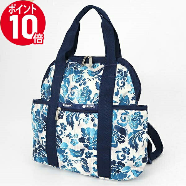 ボストンバッグ 《ポイント10倍_20日23:59迄》レスポートサック ミニボストンバッグ LeSportsac DOUBLE TROUBLE 花柄 ブルー×ホワイト系 2442 E478 | ブランド