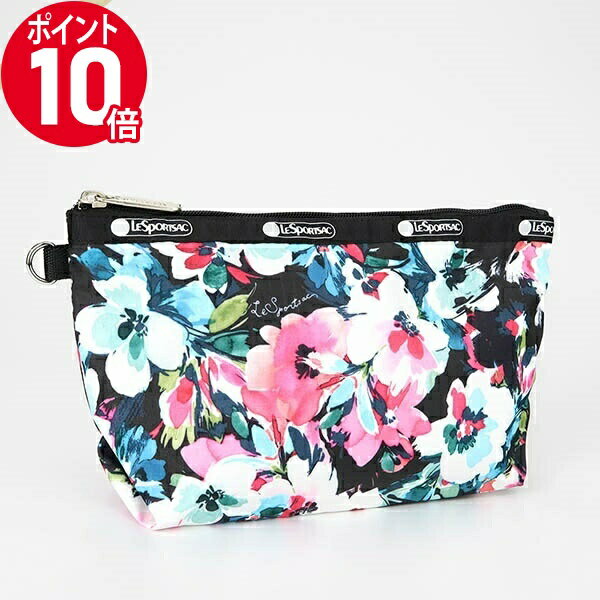 《ポイント10倍_15日23:59迄》レスポートサック ポーチ LeSportsac MEDIUM SLOAN COSMETIC レディース 花柄 ブラック系マルチカラー 2725 E457 | ブランド