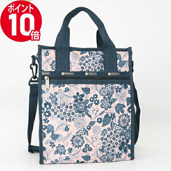 トートバッグ 《ポイント10倍_30日23:59迄》レスポートサック トートバッグLeSportsac SMALL N/S TOTE 縦型 2wayショルダーバッグ ボタニカル柄 ピンク×ブルー 3538 E483 | ブランド