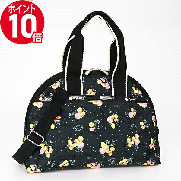 ボストンバッグ 《P10倍_5日23:59迄》レスポートサック ショルダーバッグ LeSportsac YORK SATCHEL 2way ミニボストンバッグ レディース フルーツ柄 ブラック系マルチカラー 3561 F963 | ブランド