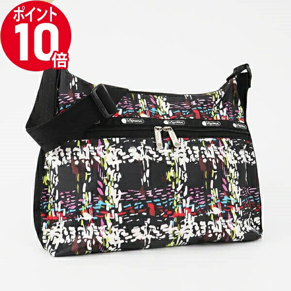 《ポイント10倍_15日23:59迄》レスポートサック ショルダーバッグ LeSportsac LARGE HOBO チェック柄風 ブラック系マルチカラー レディース 3710 E474 | ブランド