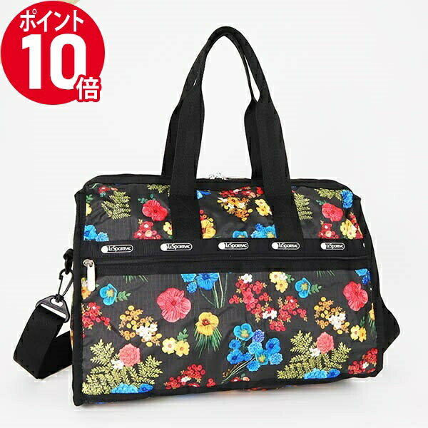 ボストンバッグ 《ポイント10倍_20日23:59迄》レスポートサック ボストンバッグ LeSportsac DELUXE MED WEEKENDER 花柄 ブラック系マルチカラー レディース 4318 E477 | ブランド