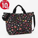 トートバッグ 《ポイント10倍_5/1 23:59迄》レスポートサック トートバッグ LeSportsac DELUXE EASY CARRY TOTE 2wayショルダーバッグ ネオン風 キュート柄 ブラック系 レディース 4360 E481