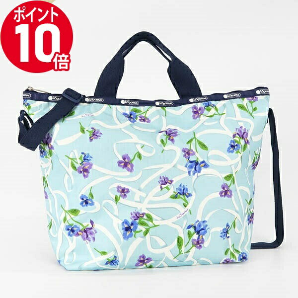 トートバッグ 《ポイント10倍_12日23:59迄》レスポートサック トートバッグ LeSportsac DELUXE EASY CARRY TOTE 2wayショルダーバッグ 花柄 ライトブルー系 レディース 4360 G823