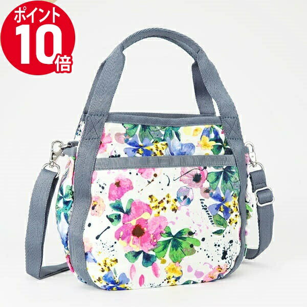 《ポイント10倍_15日23:59迄》レスポートサック ショルダーバッグLeSportsac SMALL JENNI 2way ミニトートバッグ レディース 花柄 ホワイト系マルチカラー×グレー 8056 F965 | ブランド