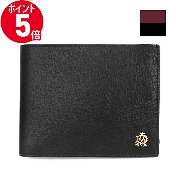 ダンヒル 革二つ折り財布 メンズ 《P5倍&クーポン_18日23:59迄》ダンヒル 二つ折財布 dunhill メンズ BELGRAVE ベルグレイブ レザー ビルホールド 4cc コインパース ブラック×ブラウン L2S832A | ブランド