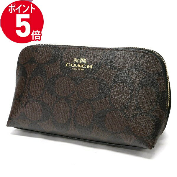 コーチ（COACH) 《ポイント5倍_27日1:59迄》コーチ ポーチ COACH シグネチャー コスメポーチ ブラウン F53385 IMAA8 | ブランド