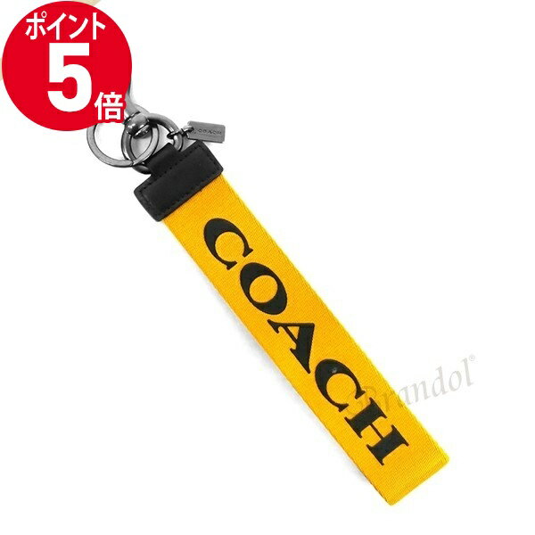 コーチ キーホルダー（レディース） 《ポイント5倍_16日01:59迄》〈大特価セール〉コーチ キーリング COACH レディース ロゴ ストラップタイプ キーホルダー イエロー F84833 BAN | ブランド