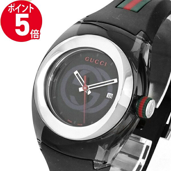 グッチ 腕時計（メンズ） 《ポイント5倍＆クーポン_2日23:59迄》グッチ 腕時計 GUCCI メンズ SYNC グッチ GUCCI GUCCIシンク 36mm ブラック×グリーン×レッド YA137301 | ブランド