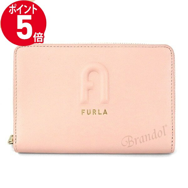 フルラ 二つ折り財布 レディース 《ポイント5倍＆クーポン_2日23:59迄》フルラ 二つ折り財布 FURLA レディース RITA レザー ラウンドファスナー ライトピンク PDS7FRI E35000 1BR00 | ブランド