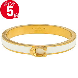 コーチ ブレスレット（レディース） 《ポイント5倍_8日23:59迄》コーチ バングル COACH レディース バイカラー Cモチーフ ブレスレット ホワイト ゴールド F67480 CUD | ブランド