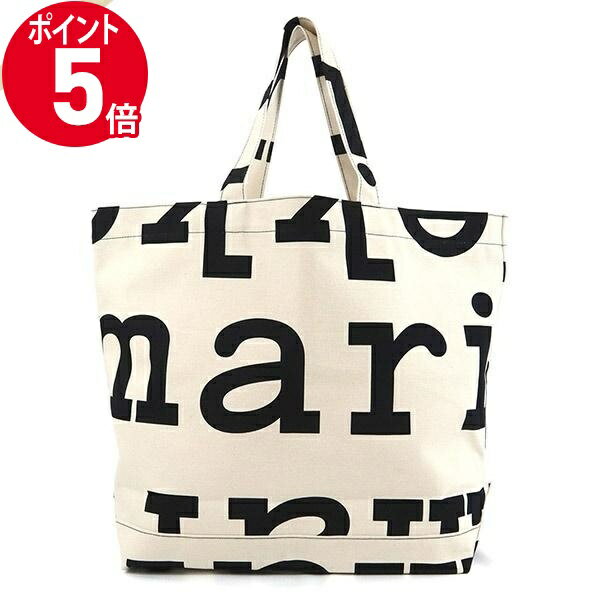 マリメッコ 《ポイント5倍＆クーポン_2日23:59迄》マリメッコ トートバッグ marimekko Ahkera Logo Bag ロゴ ラージトート ホワイト×ブラック 090591 890 | ブランド