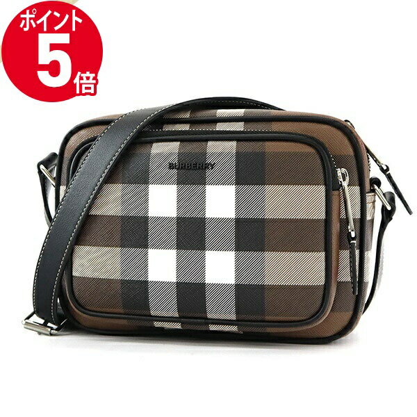 《ポイント5倍_20日23:59迄》バーバリーショルダーバッグ BURBERRY メンズ レディース チェック柄 カメラバッグ ブラウン系 8049145 ブランド