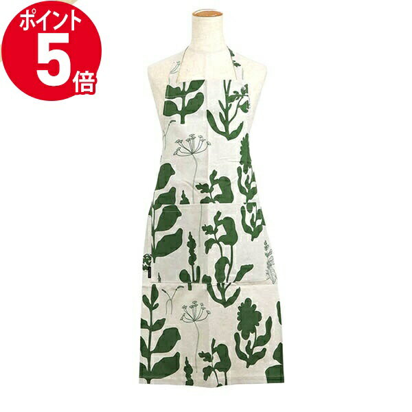 《ポイント5倍_27日1:59迄》マリメッコ エプロン marimekko エロクーン ヴァルヨット ナチュラル×グリーン 071476 368 | ブランド