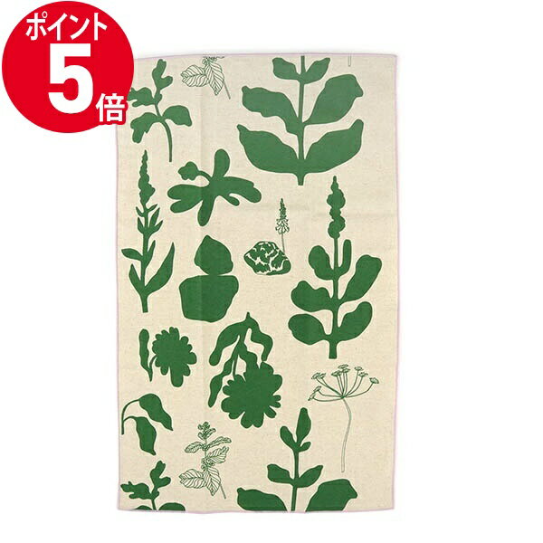 《ポイント5倍_20日23:59迄》マリメッコ キッチンタオル marimekko エロクーン ヴァルヨット ナチュラル×グリーン 071480 860 | ブランド