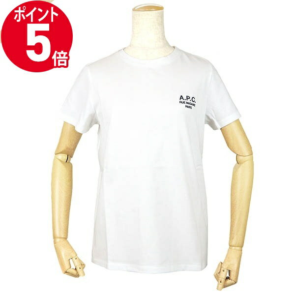 《P5倍_9日19:59まで》アーペーセー レディース Tシャツ A.P.C. ワンポイントロゴ クルーネック 半袖 XS/S/M/L ホワイト COEZC F26842 AAB WHITE | ブランド