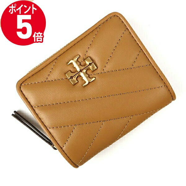 トリーバーチ 財布（レディース） 《ポイント5倍＆クーポン_2日23:59迄》トリーバーチ 二つ折り財布 TORY BURCH 財布 レディース KIRA ラウンドファスナー バイフォールドウォレット ライトブラウン 90344 243 | ブランド