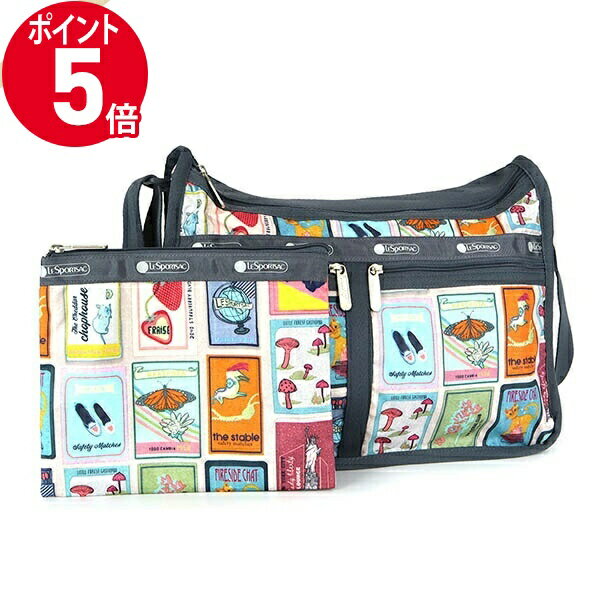 ショルダーバッグ 《ポイント5倍＆クーポン_2日23:59迄》レスポートサック ショルダーバッグ レディース LeSportsac DELUXE EVERYDAY BAG ポスター柄 マルチカラー 7507 F409 | ブランド