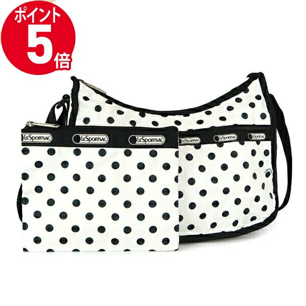 《ポイント5倍_16日01:59迄》レスポートサック ショルダーバッグ レディース LeSportsac クラシックホーボー 水玉 ドット柄 ホワイト ブラック 7520 D788 | ブランド