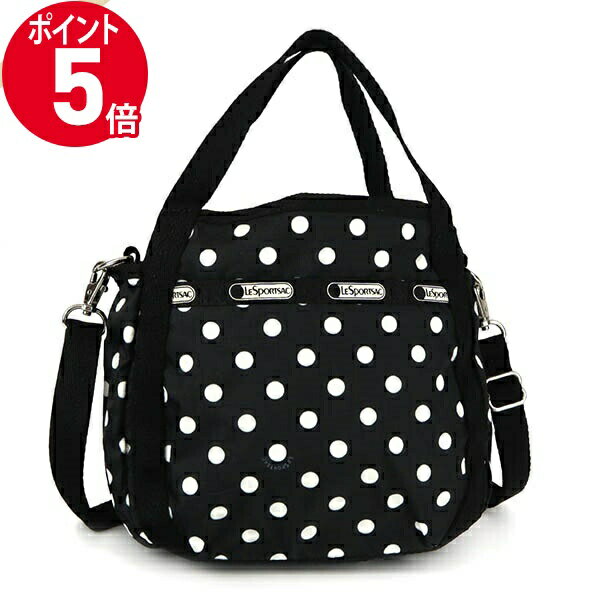 トートバッグ 《P5倍&クーポン_18日23:59迄》レスポートサック ショルダーバッグ レディース LeSportsac SMALL JENNI 2way ミニトートバッグ 水玉 ドット柄 ブラック ホワイト 8056 D786 | ブランド